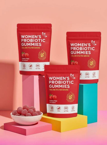 Gummies Probiotiques Féminins à la Cranberry — Équilibre & Bien-être Intime