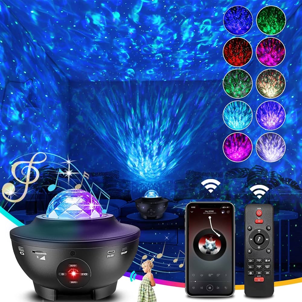 Aurora™ — Projecteur Galaxie avec Enceinte Bluetooth | Ciel Étoilé & Aurôres