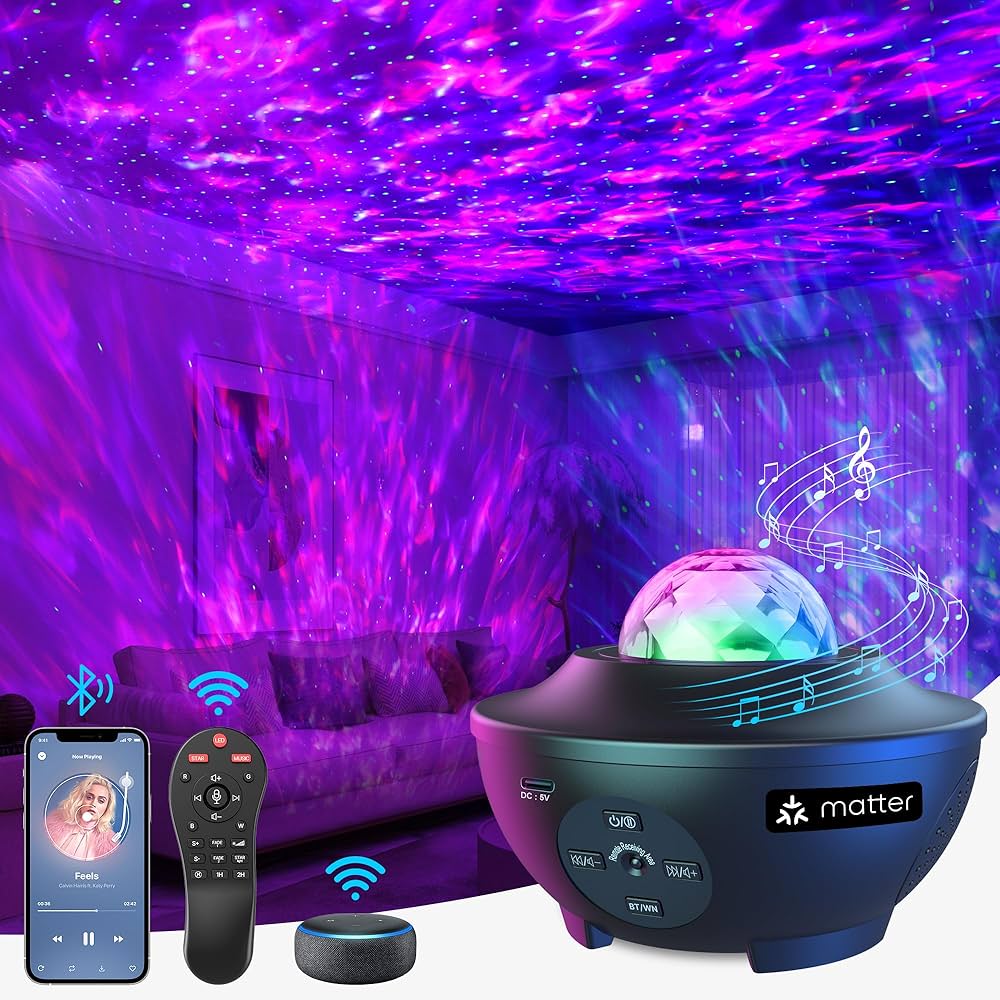 Aurora™ — Projecteur Galaxie avec Enceinte Bluetooth | Ciel Étoilé & Aurôres