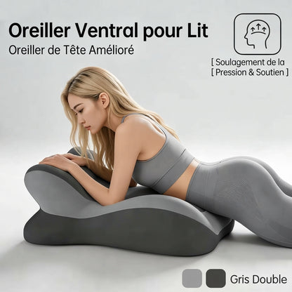 Visuel présentant les caractéristiques de soutien ergonomique du coussin multifonction