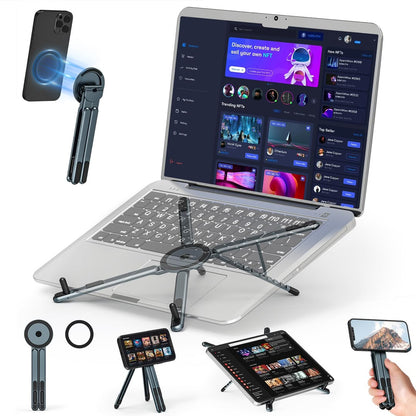 Support Multimédia E05™ — Support Pliable Aluminium pour Téléphone, Tablette & PC