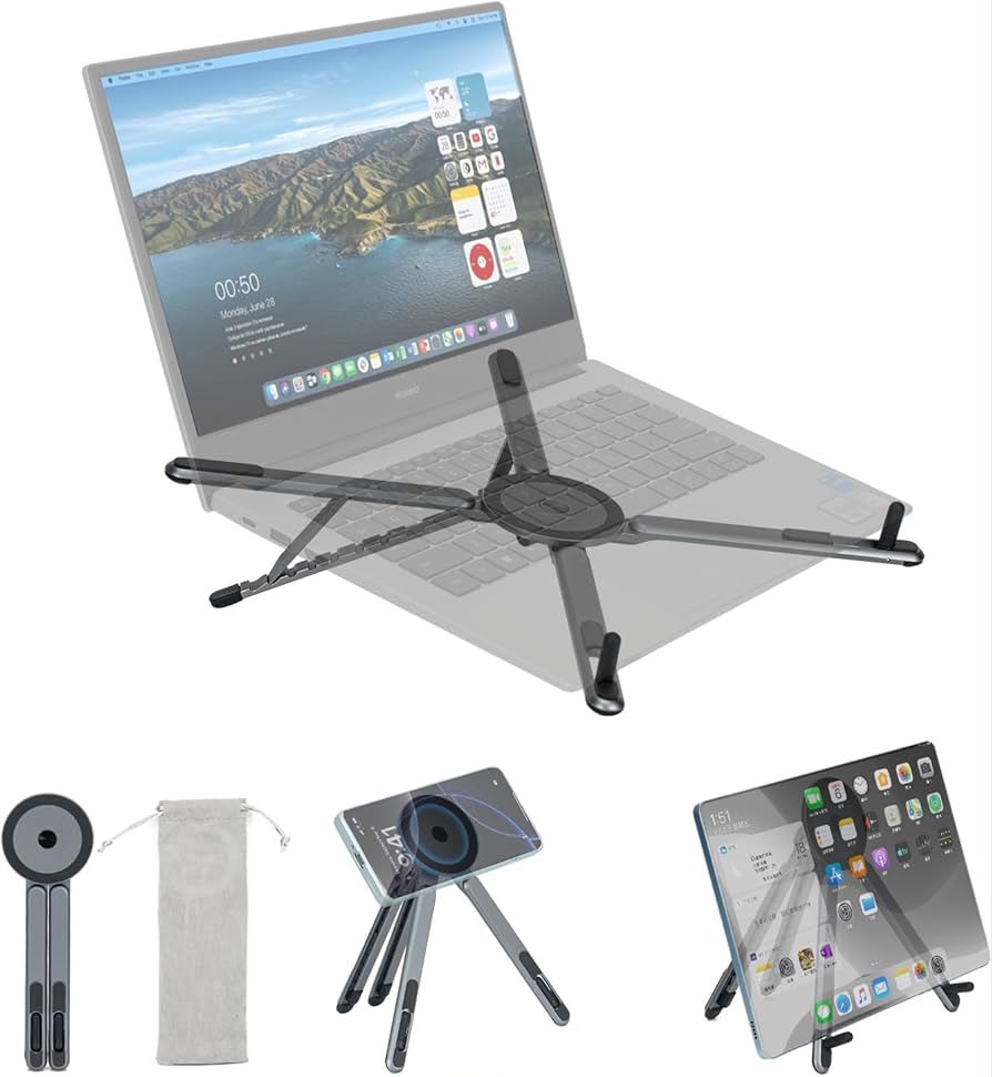 Support Multimédia E05™ — Support Pliable Aluminium pour Téléphone, Tablette & PC