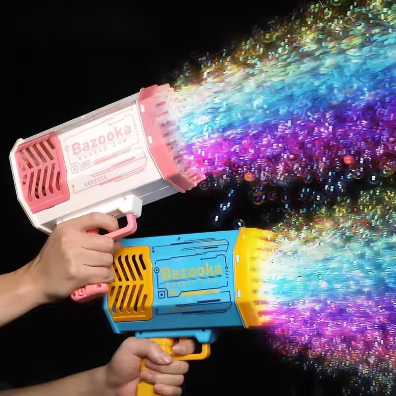 Pistolet à Bulles Rocket™ – 40 Trous avec Effet Lumineux 🫧🚀