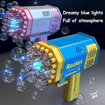 Pistolet à Bulles Rocket™ – 40 Trous avec Effet Lumineux 🫧🚀