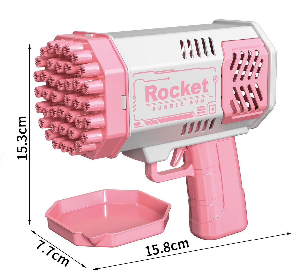 Pistolet à Bulles Rocket™ – 40 Trous avec Effet Lumineux 🫧🚀