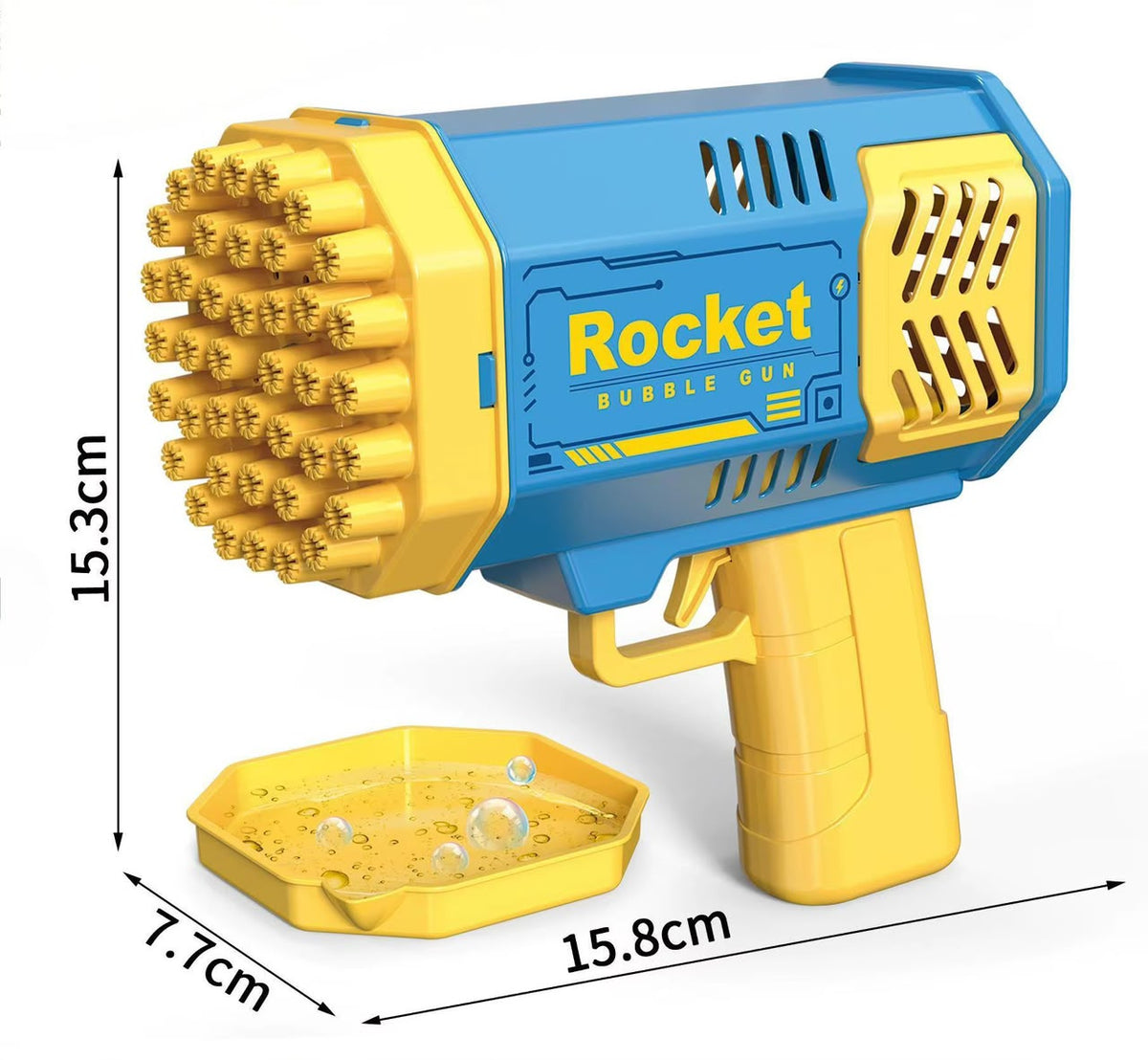 Pistolet à Bulles Rocket™ – 40 Trous avec Effet Lumineux 🫧🚀