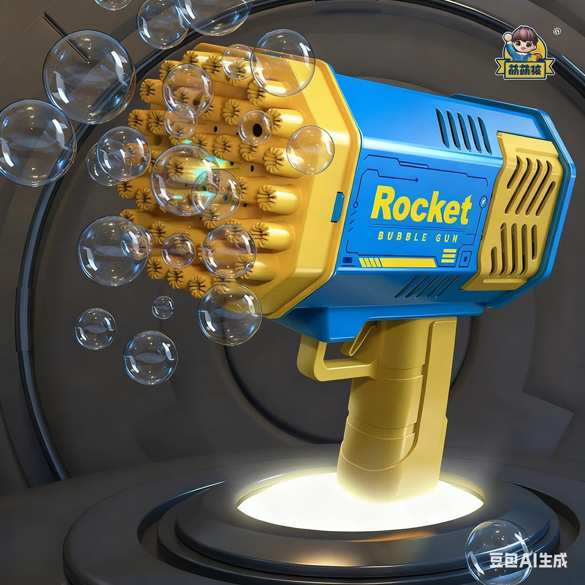 Pistolet à Bulles Rocket™ – 40 Trous avec Effet Lumineux 🫧🚀