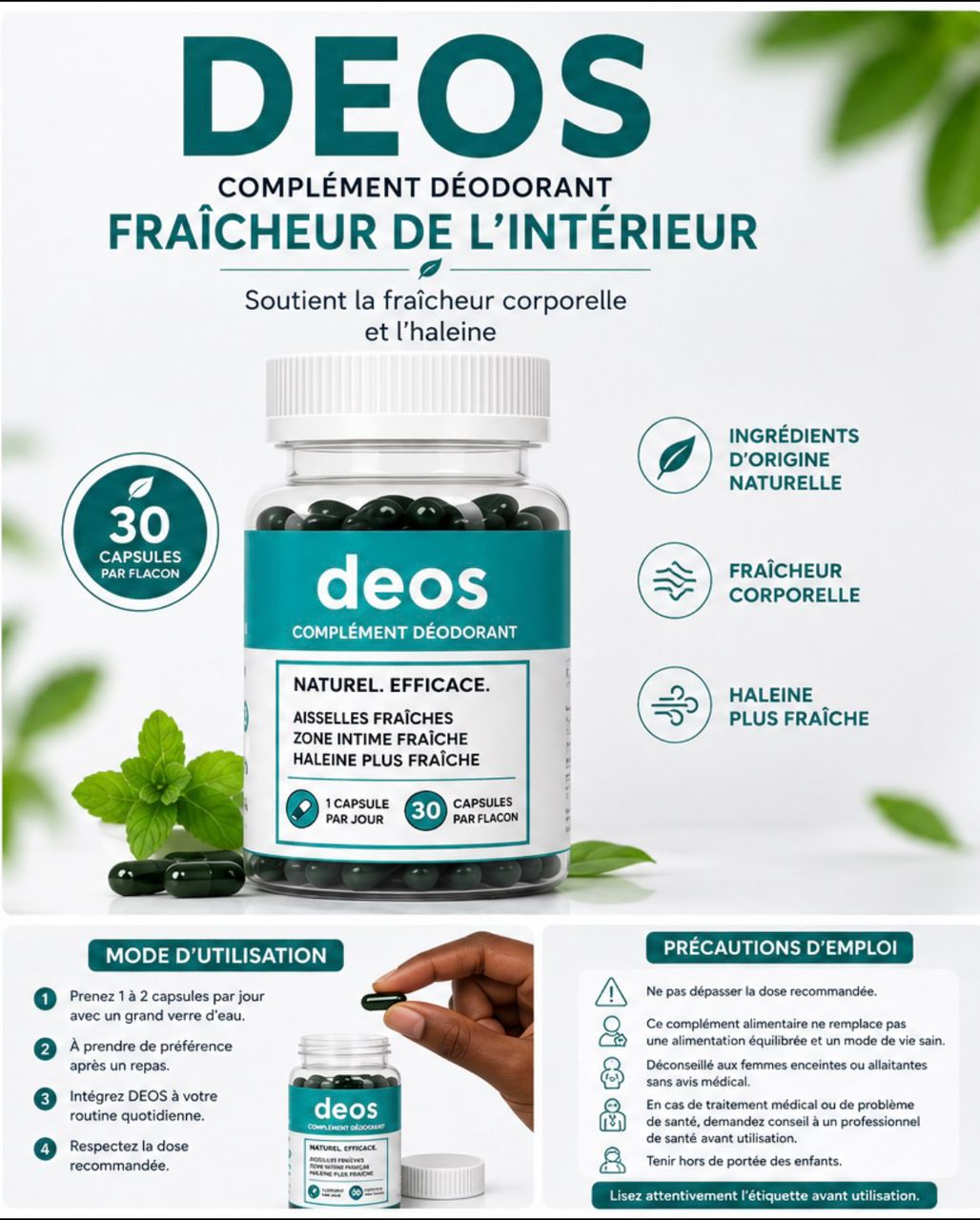 DEOS – Complément Fraîcheur Corporelle & Haleine