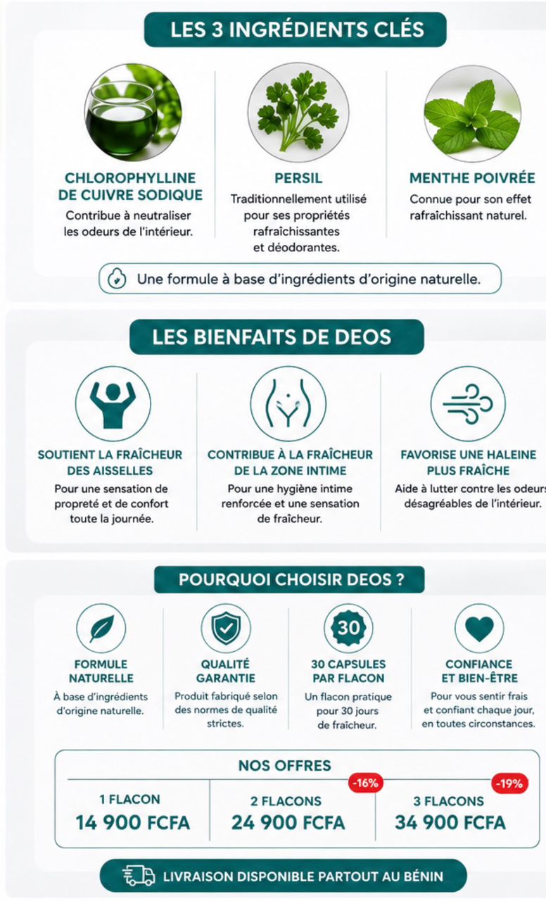 DEOS – Complément Fraîcheur Corporelle & Haleine