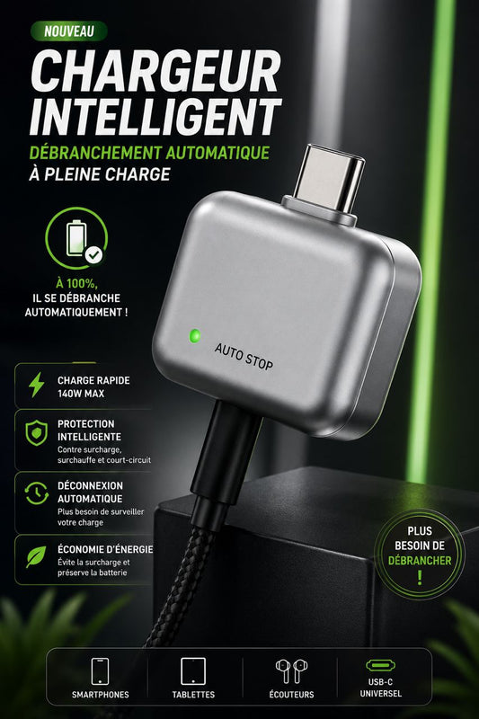 Chargeur Intelligent Auto Stop — Déconnexion Automatique à 100 %