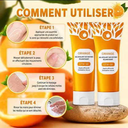 POUQUR Orange Enzymes – Gel Exfoliant Éclat Anti-Taches & Vergetures ,pour Entrejambes et Cou Noir