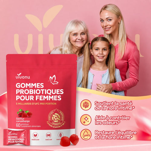 Gummies Probiotiques Féminins à la Cranberry — Équilibre & Bien-être Intime