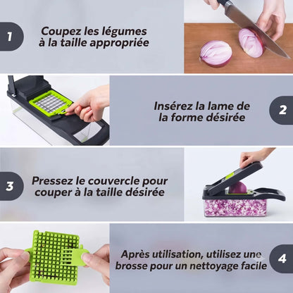 Coupe-Légumes 14 en 1 — Préparez vos repas 3× plus vite