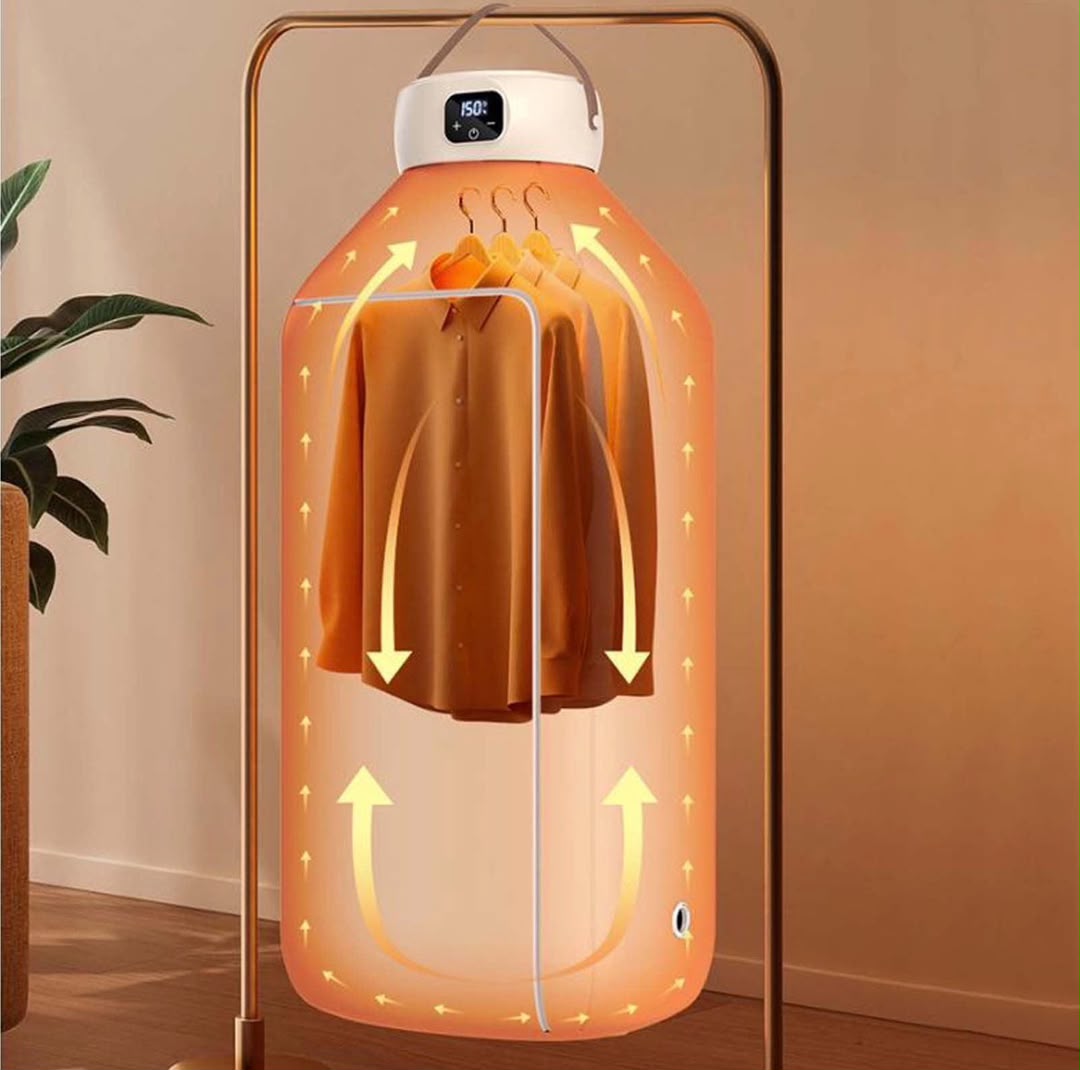 Dry&Go™ – Séchoir Électrique Portable 3D pour vêtements